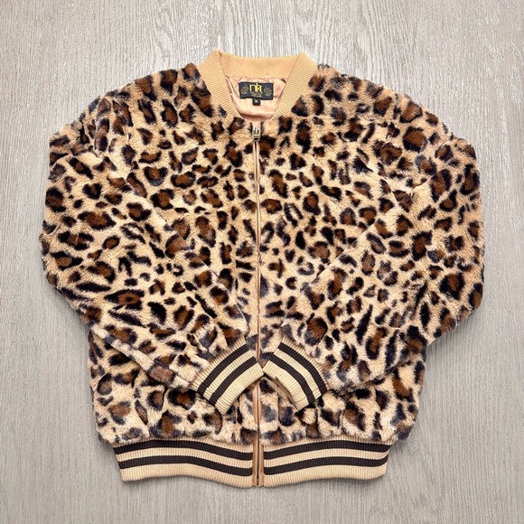 Leopard Bomber Jacket by Metric Knits - Size Medium - Picture 1 of 8
